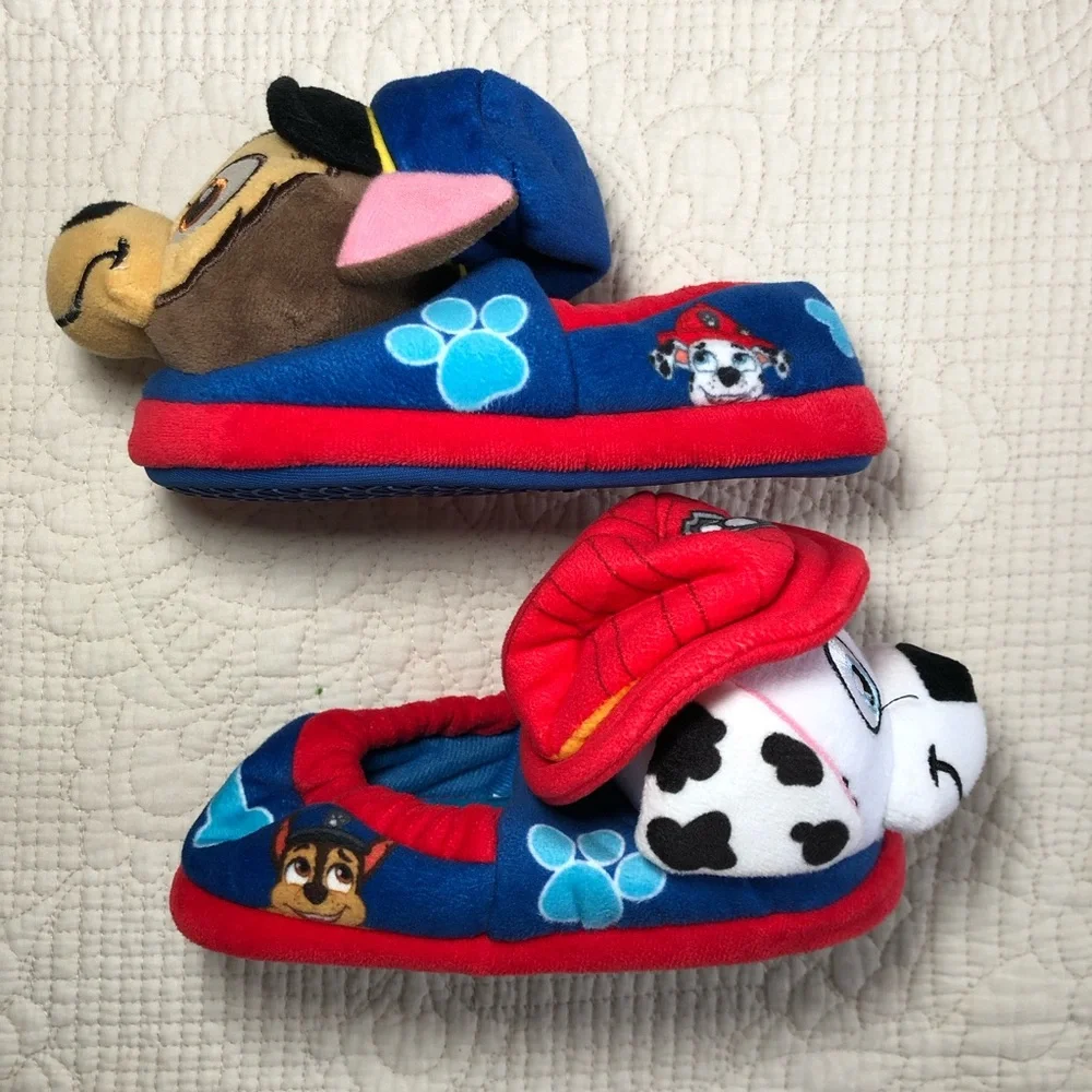 Paw Patrol Kid’s Marshall and Chase Slippers Size 9-10